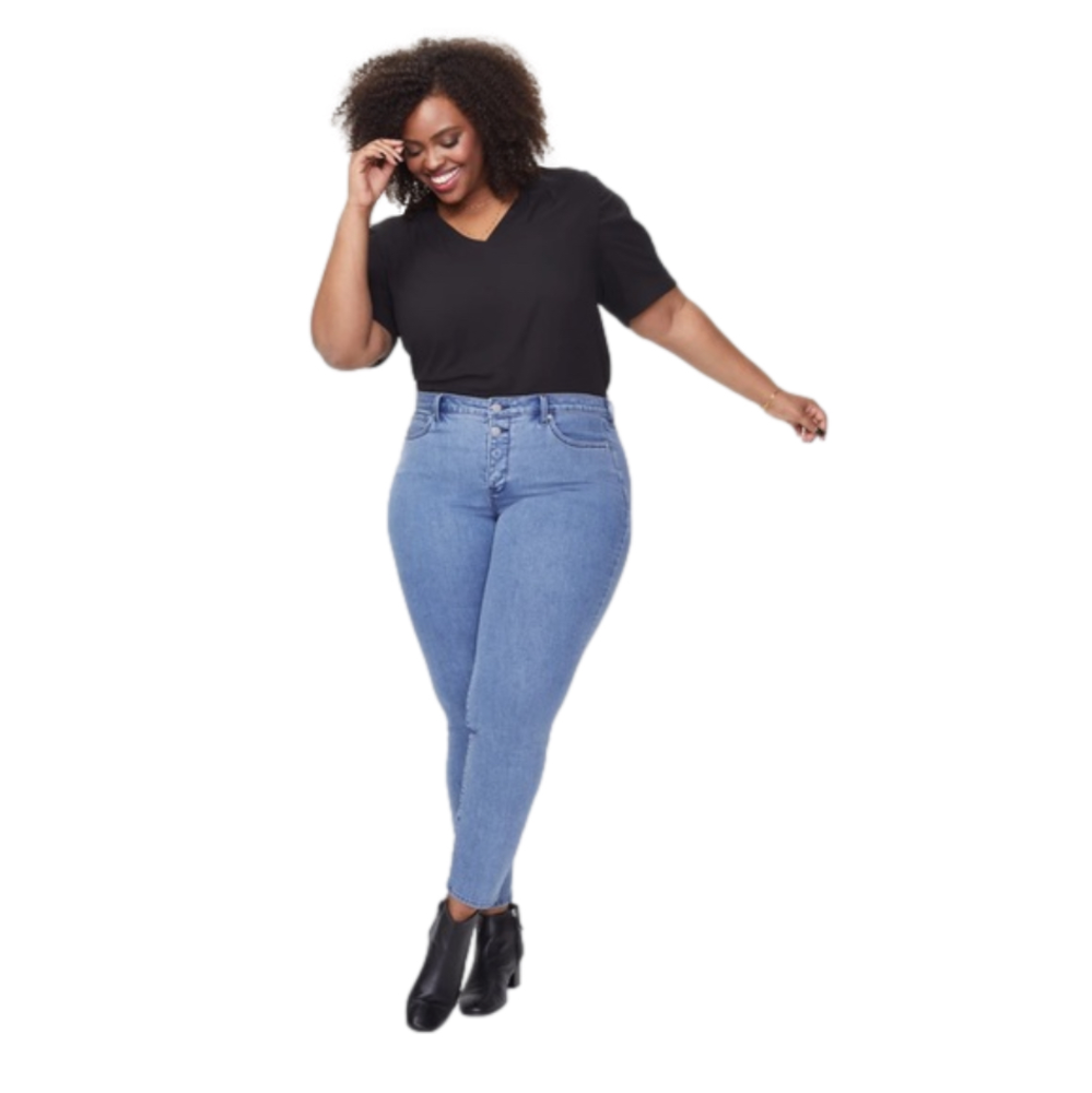 NWT NYDJ Ami Skinny Jeans In Plus Size - Cool Embrace Denim - Exposed Button Fly - Picture 3 of 10